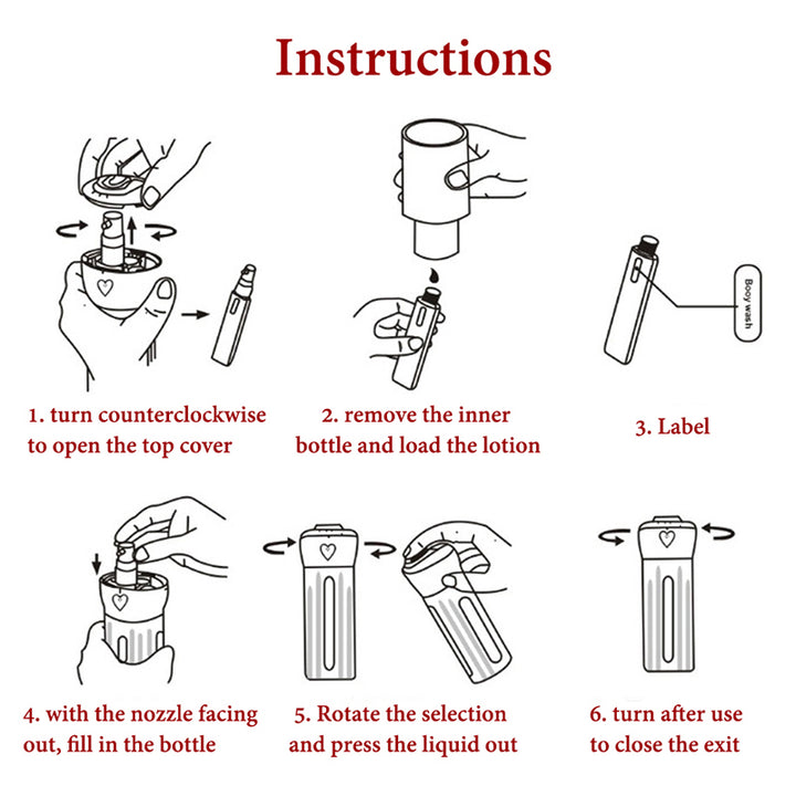 Travel Dispenser 4-In-1 Travel Bottle